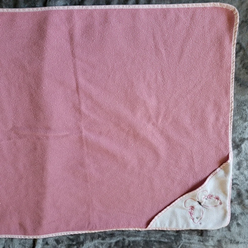 Cudlie Hooded Towel Kids OS Pink Excellent Butterfly Embroidered Bath Wrap
